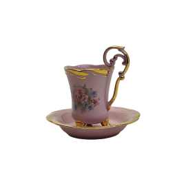 Pink with 22kt Gold Cup and Saucer