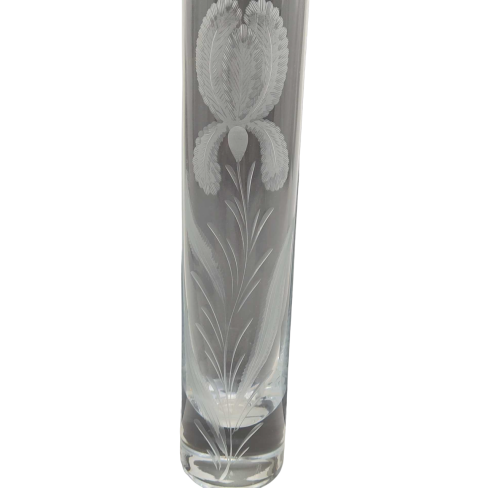 Crystal Bud Vase with Iris Flower