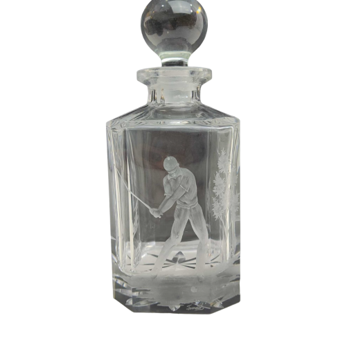 Square Decanter with Golfer