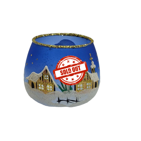 Christmas Blue Candle Holder 