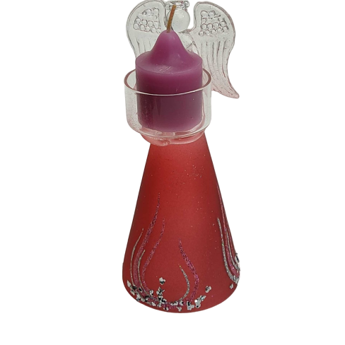 Christmas Angel Candle Holder (Red)